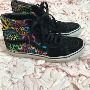 Vans rainbow peace signs hi tops‎